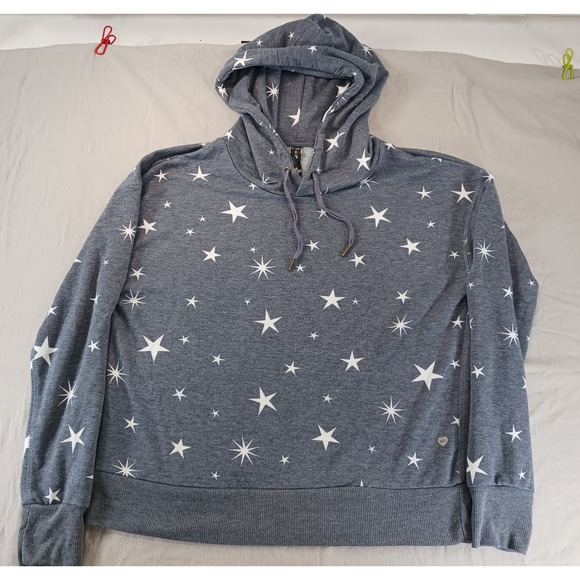 Wildfox Sweat Star Print Pullover Hoodie Casual Athleisure Loungewear - Picture 2 of 6
